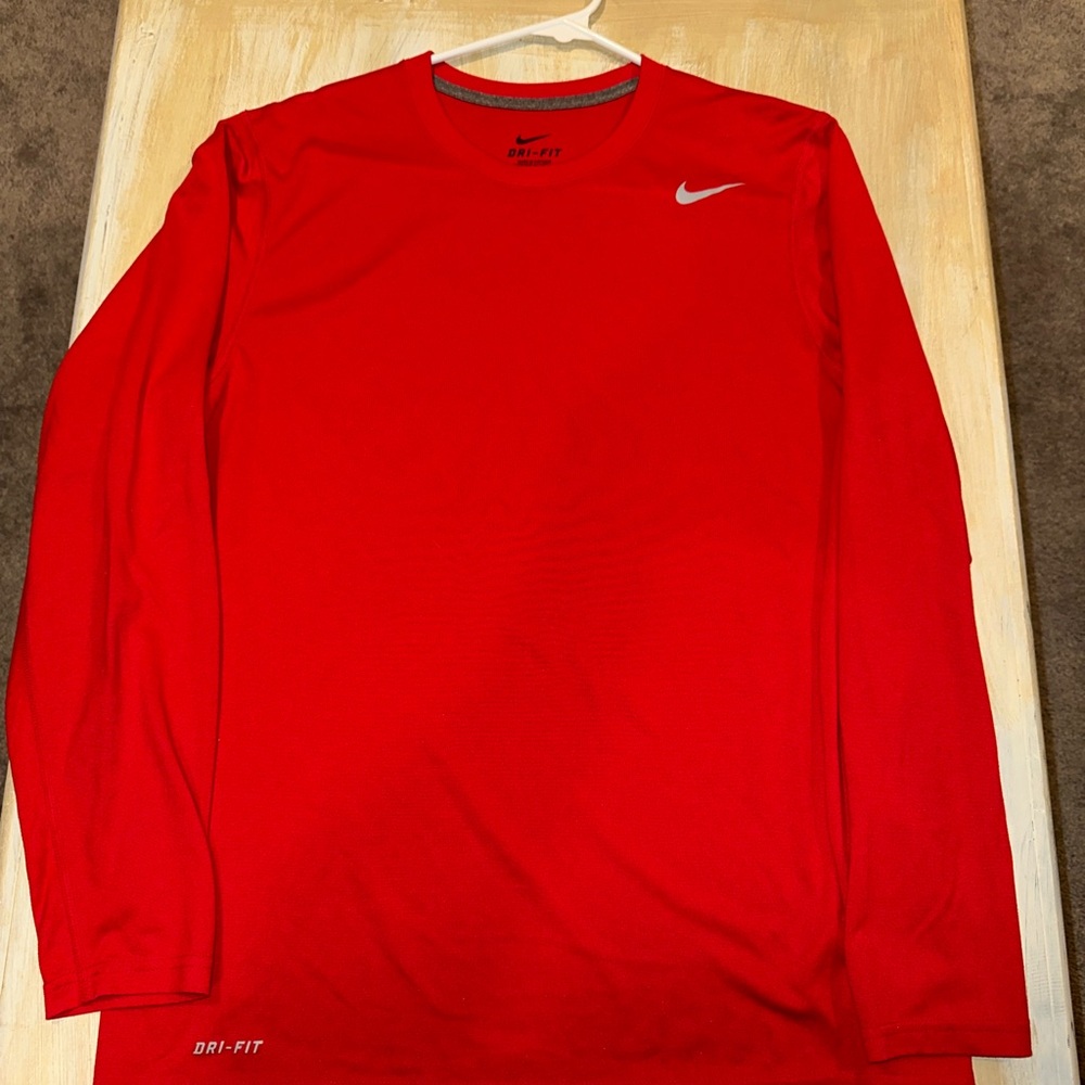 Nike Red Long Sleeve Performance Tee